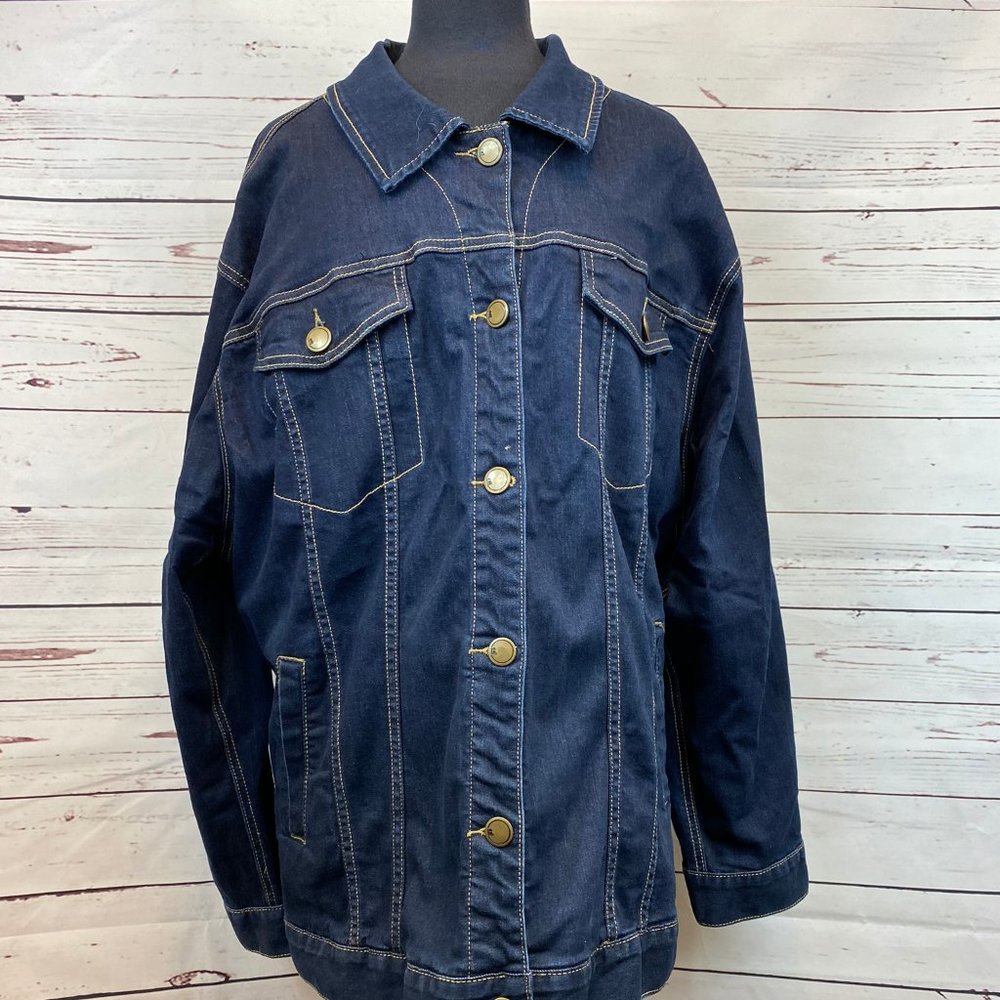 Lane Bryant Dark Wash Denim Jean Jacket  Size 28